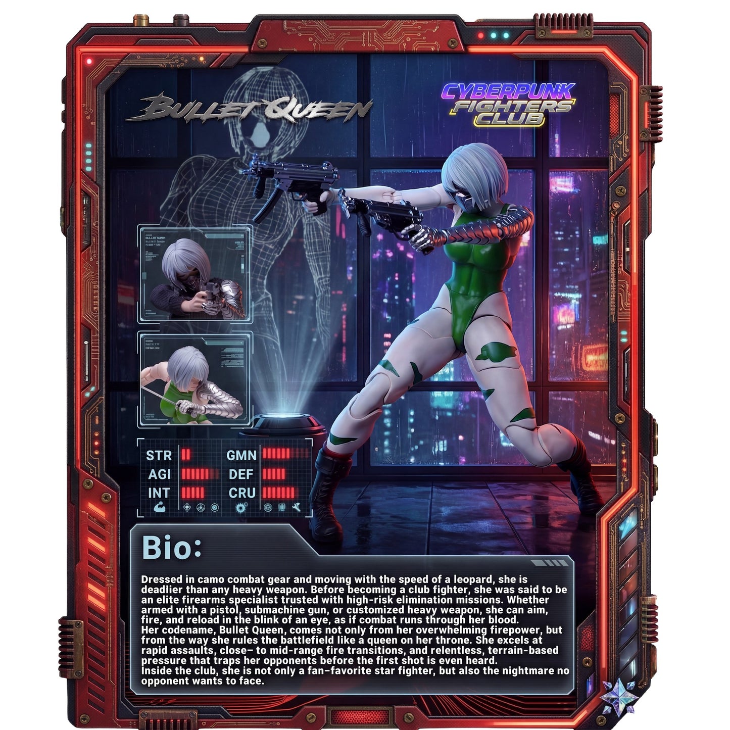 (Pre-Order) Xocann Studio Cyberpunk Fighters Club No.2 Bullet Queen MF001 1/12 Scale Action Figure