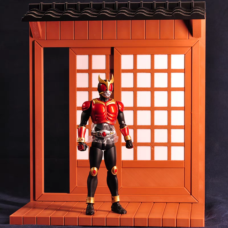 3D Printed Movable Japanese Sliding Door Diorama – 1/12 Scale | Shoji Style Backdrop