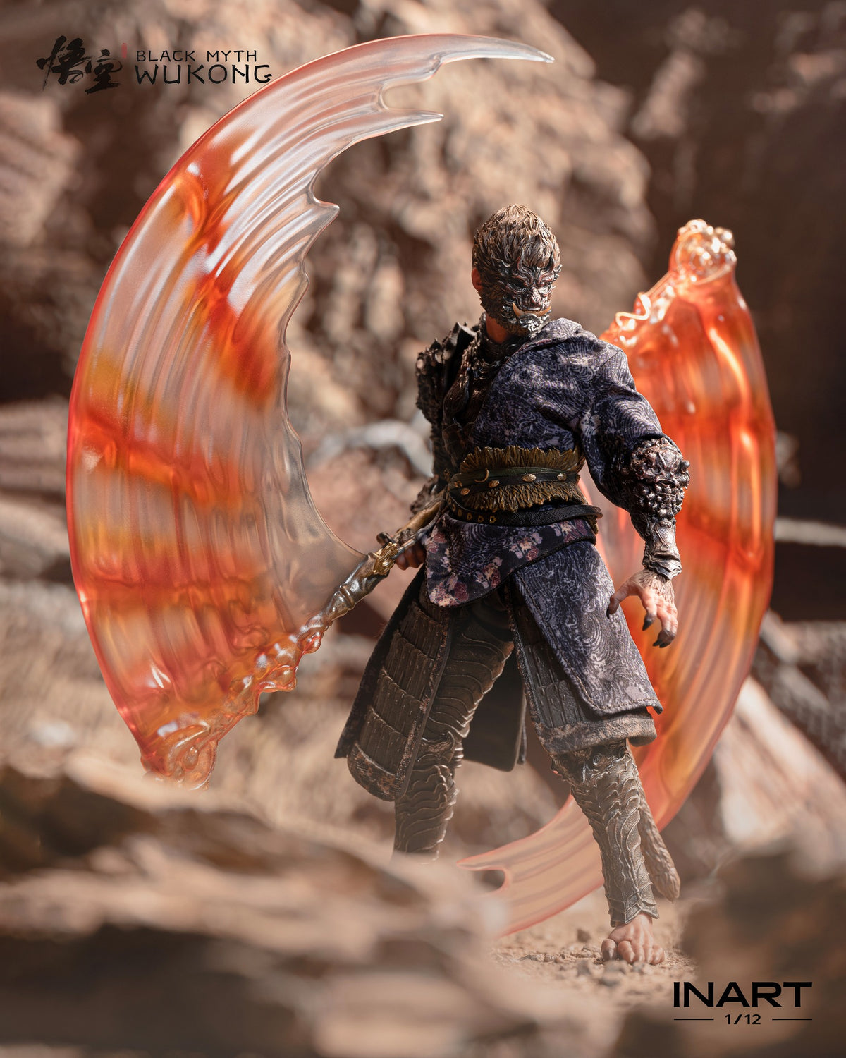 INART x Game Science Black Myth Wukong The Destined One Deluxe Version 1/12 Scale Action Figure with bronze armor and staff