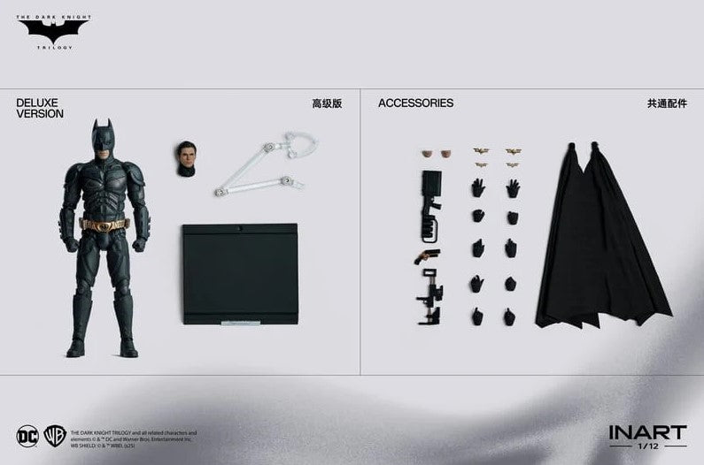 INART 1/12 Batman The Dark Knight deluxe action figure with accessories and diorama base