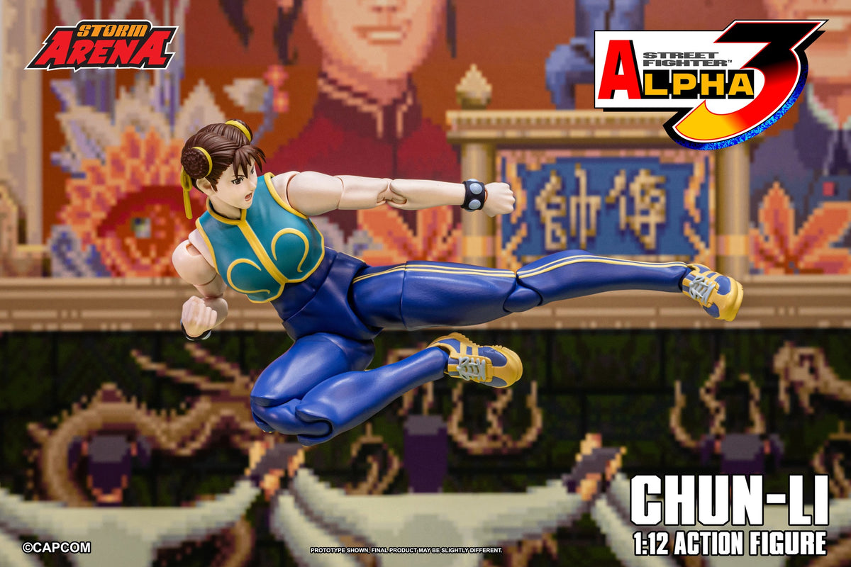 Storm Collectibles Chun-Li 1/12 Action Figure from Street Fighter Alpha 3 with Hundred-Crack Kick effect – Sugoi Collectible NZ Australia
