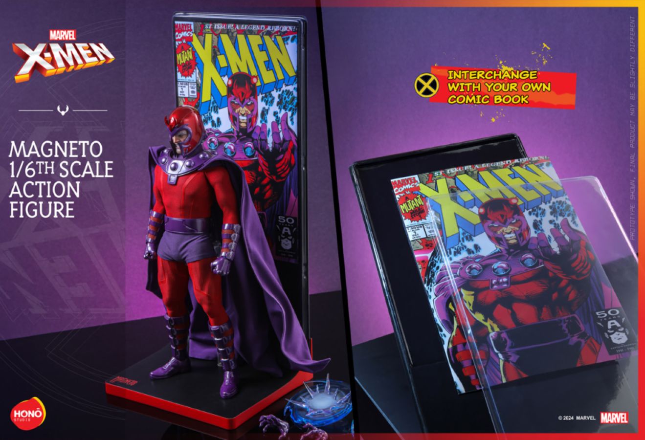 HONŌ STUDIO Magneto 1/6 Scale Action Figure – Classic X-Men Comic Version – Available at Sugoi Collectible NZ & AUS with Stand
