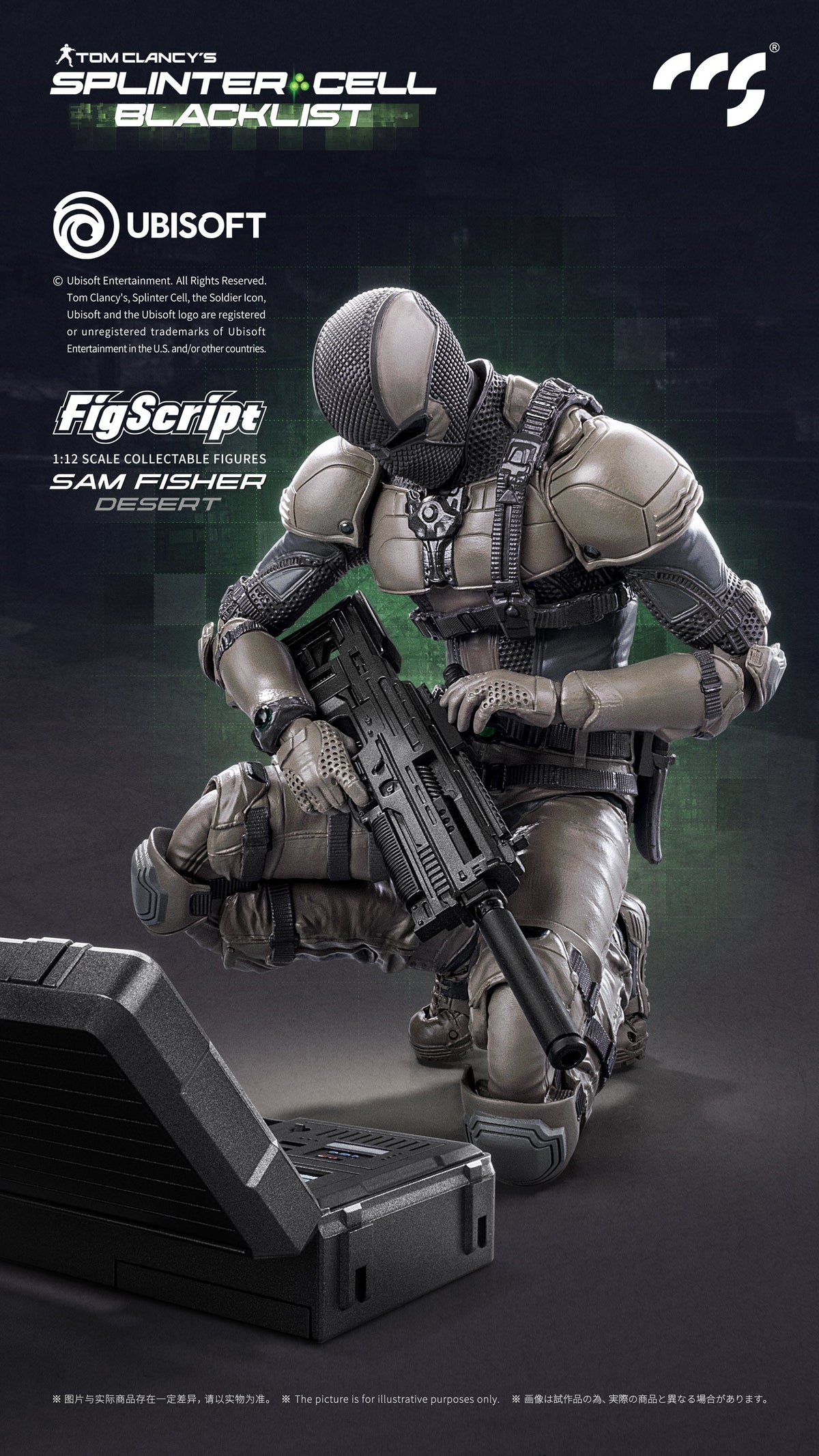 CCSToys FigScript Splinter Cell Blacklist Sam Fisher Desert Version 1/12 action figure – view 3 – SugoiCollectible New Zealand
