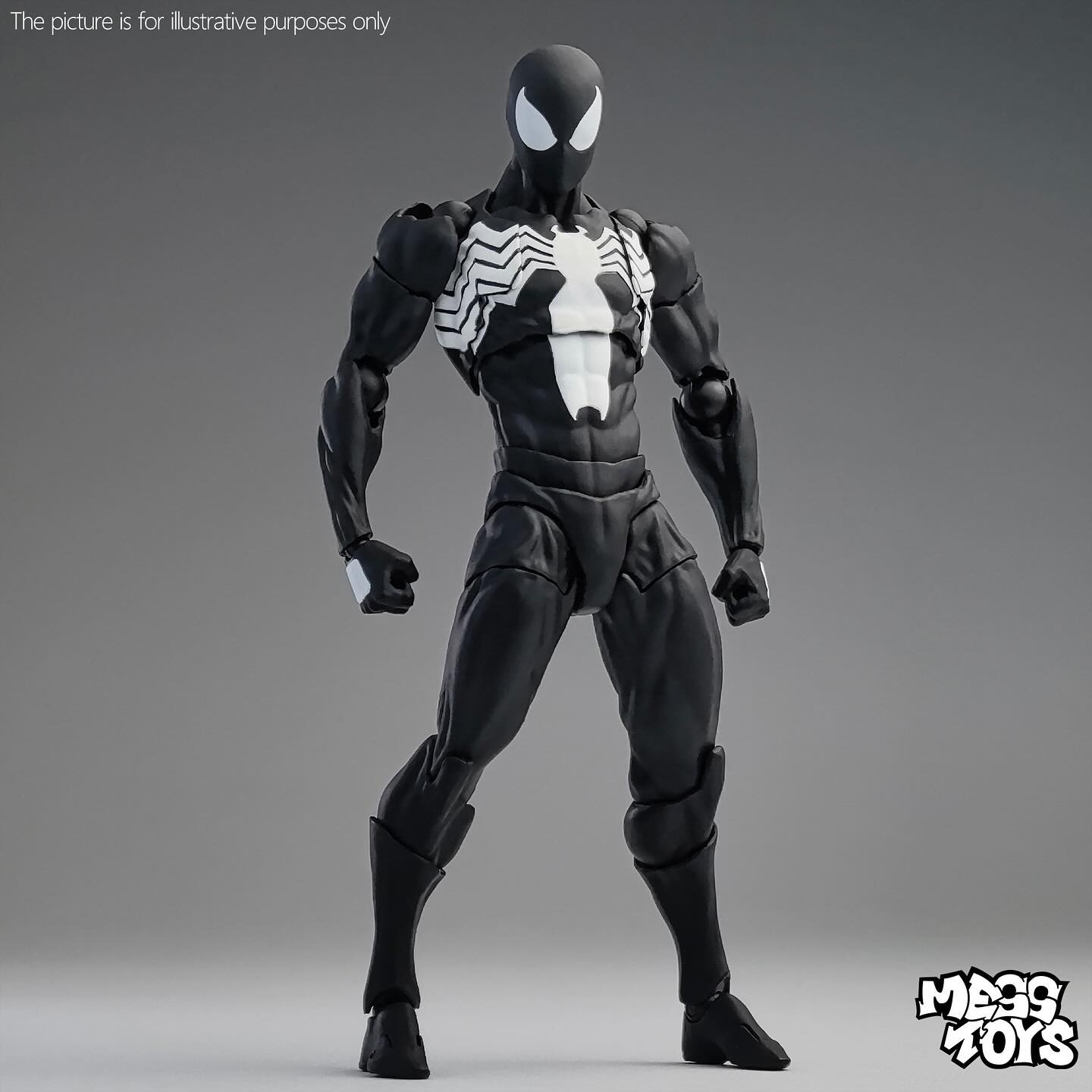 Mess Toys: Symbiote Spider-Man (Black Suit) — 1/12 Scale Action Figure
