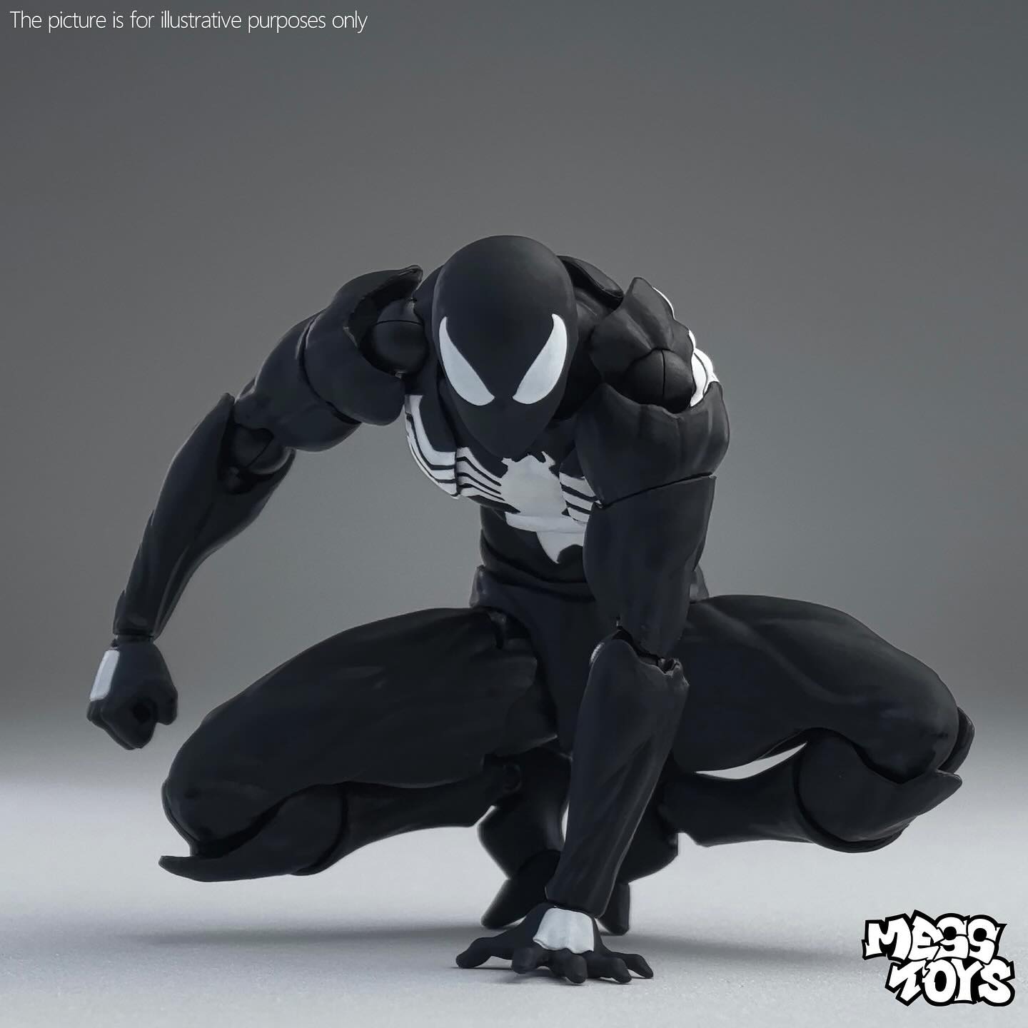 Mess Toys: Symbiote Spider-Man (Black Suit) — 1/12 Scale Action Figure