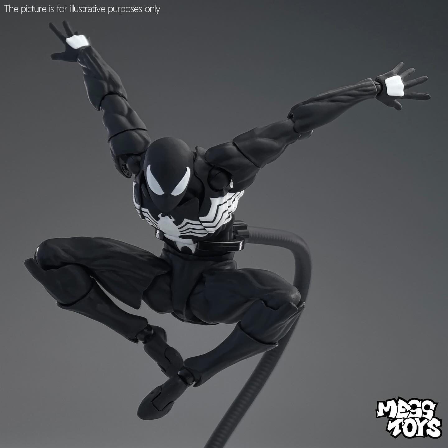 Mess Toys: Symbiote Spider-Man (Black Suit) — 1/12 Scale Action Figure
