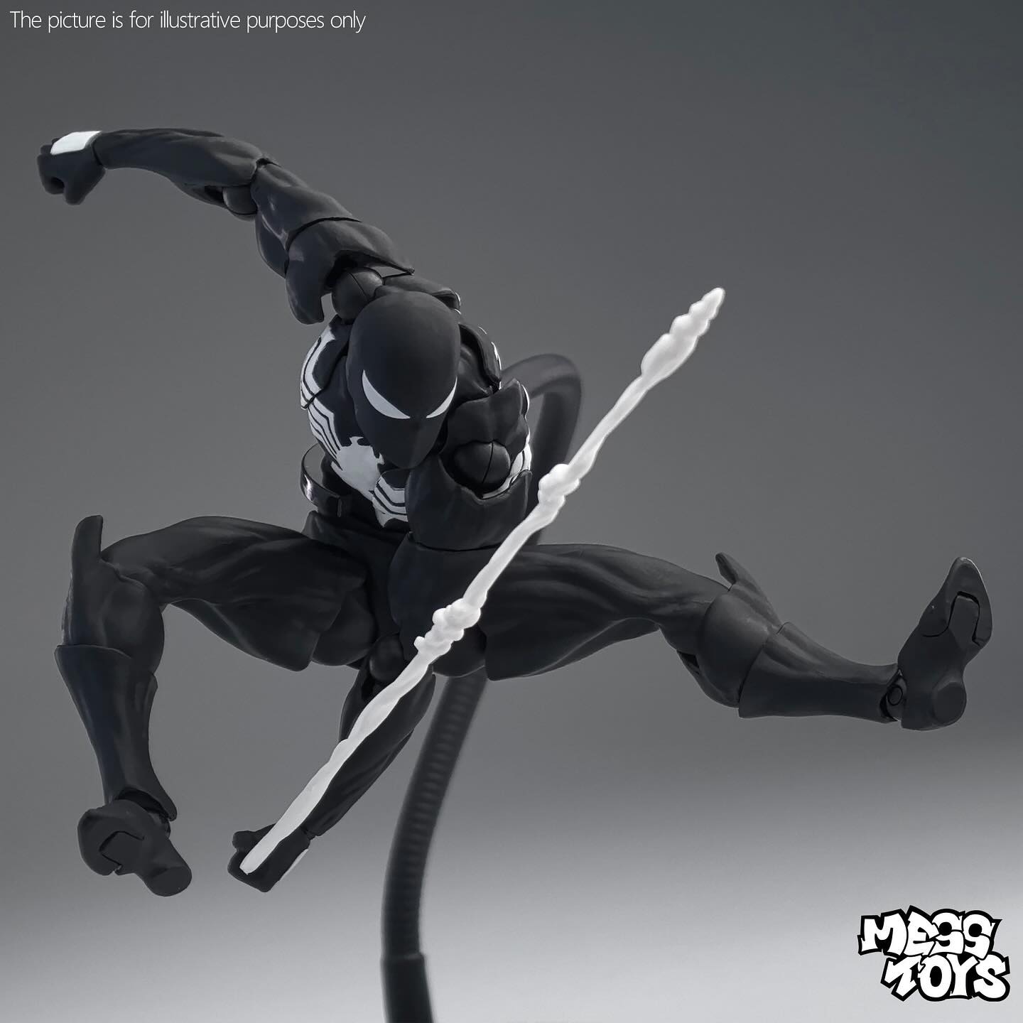 Mess Toys: Symbiote Spider-Man (Black Suit) — 1/12 Scale Action Figure