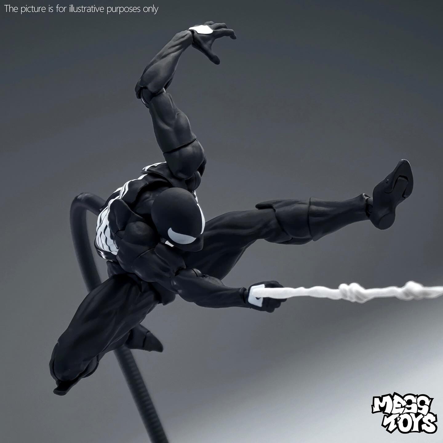 Mess Toys: Symbiote Spider-Man (Black Suit) — 1/12 Scale Action Figure