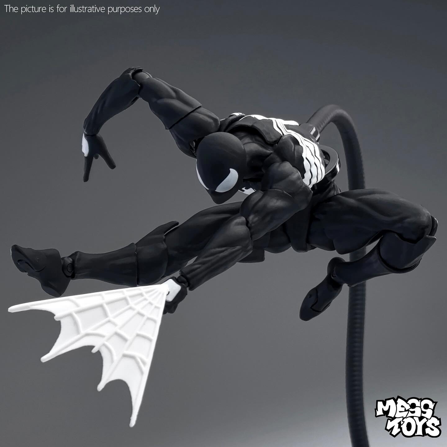 Mess Toys: Symbiote Spider-Man (Black Suit) — 1/12 Scale Action Figure