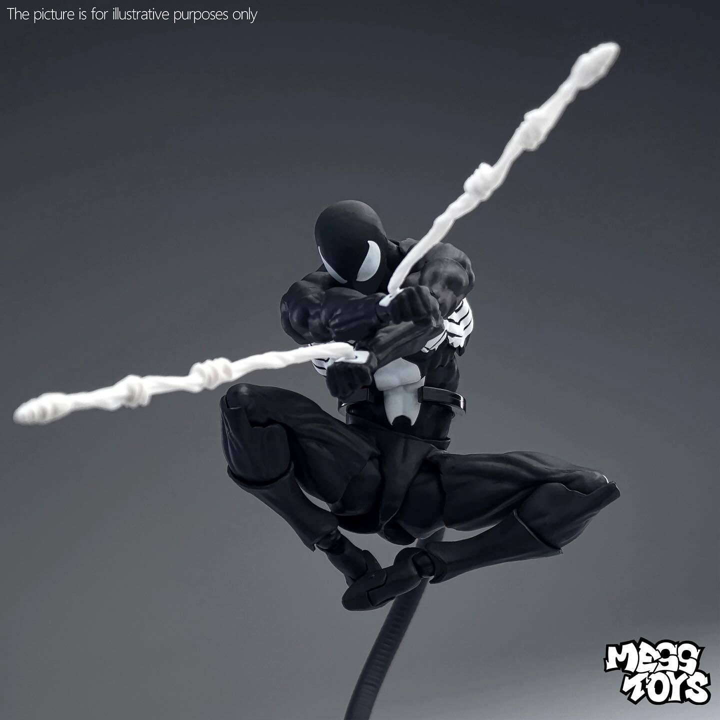 Mess Toys: Symbiote Spider-Man (Black Suit) — 1/12 Scale Action Figure
