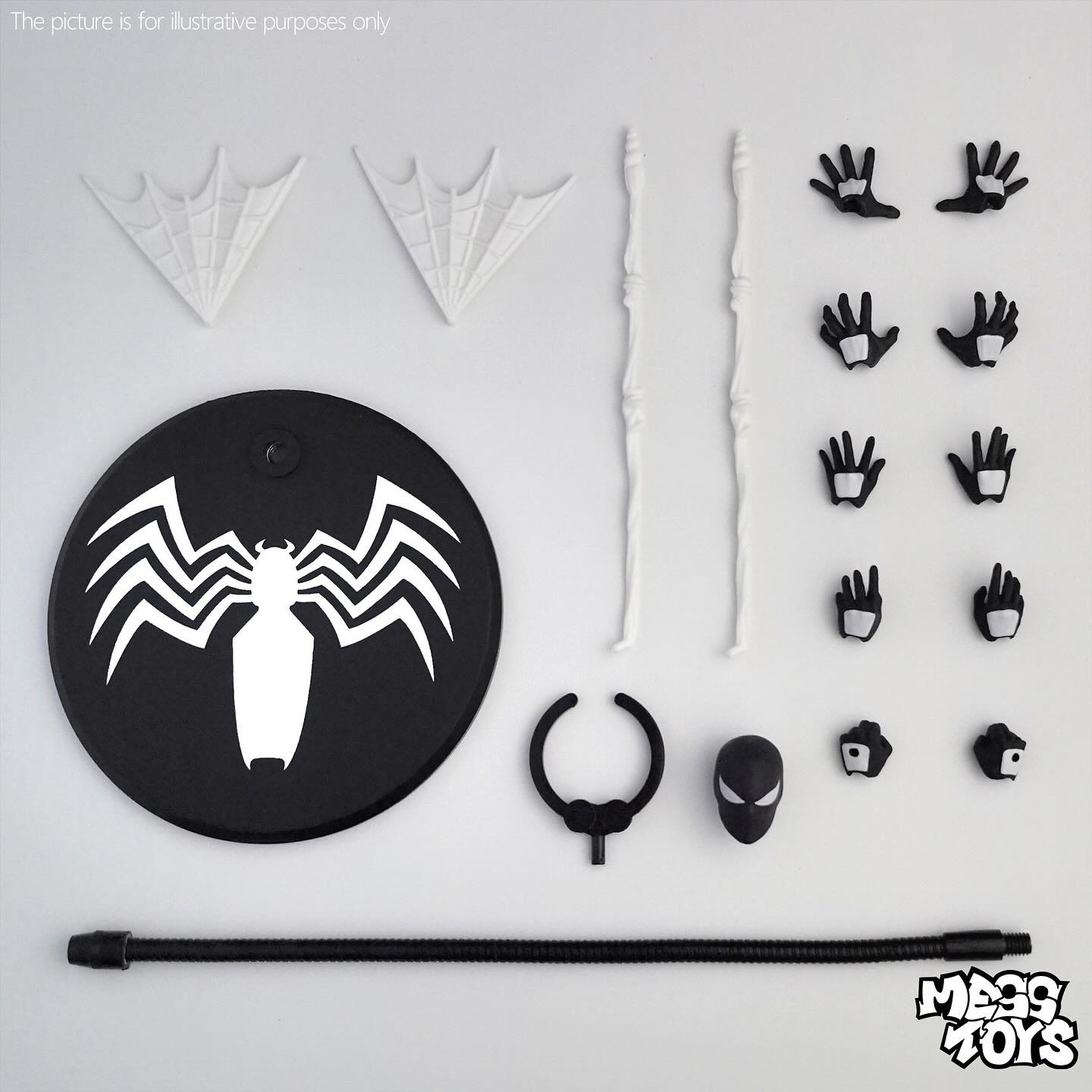 Mess Toys: Symbiote Spider-Man (Black Suit) — 1/12 Scale Action Figure