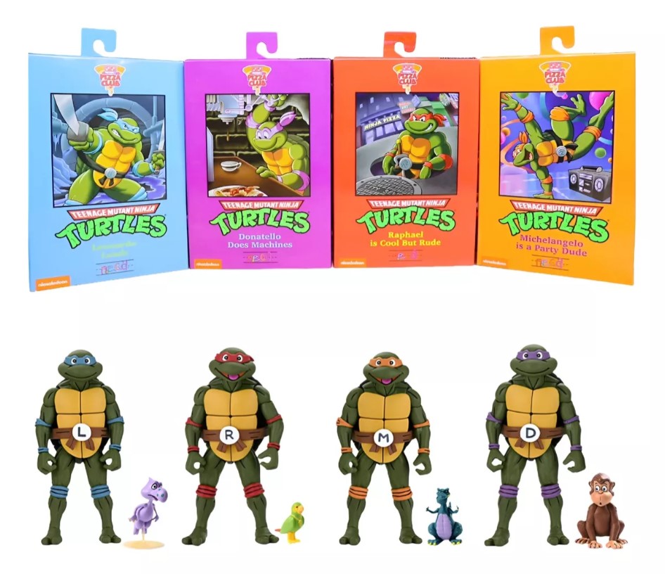 NECA Teenage Mutant Ninja Turtles Cartoon Ultimate Pizza Club VHS Action Figure
