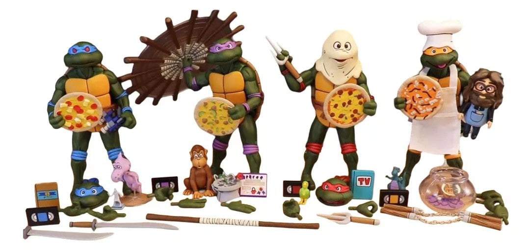 NECA Teenage Mutant Ninja Turtles Cartoon Ultimate Pizza Club VHS Action Figure
