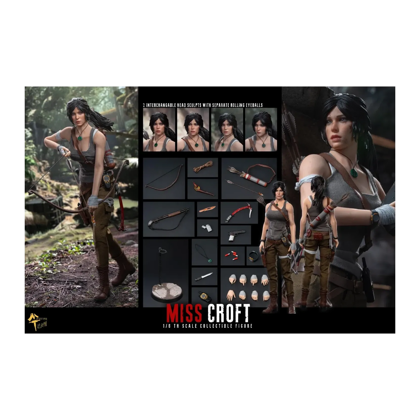 Master Team 022 Lara Croft Tomb Raider 1/6 scale action figure with weapons and accessories