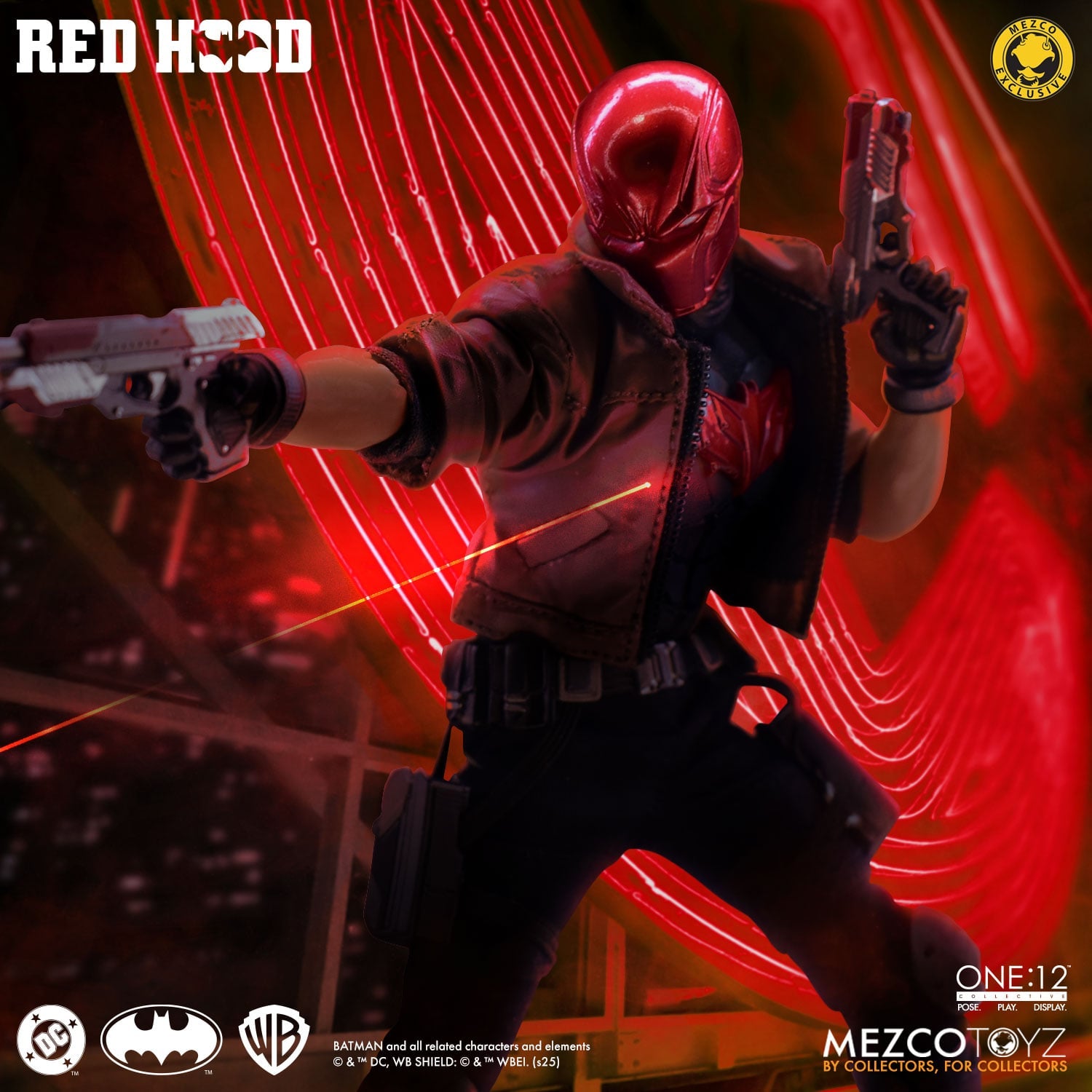 Mezco One 12 Collective Red Hood 1/12 scale DC Comics action figure with weapons and interchangeable heads