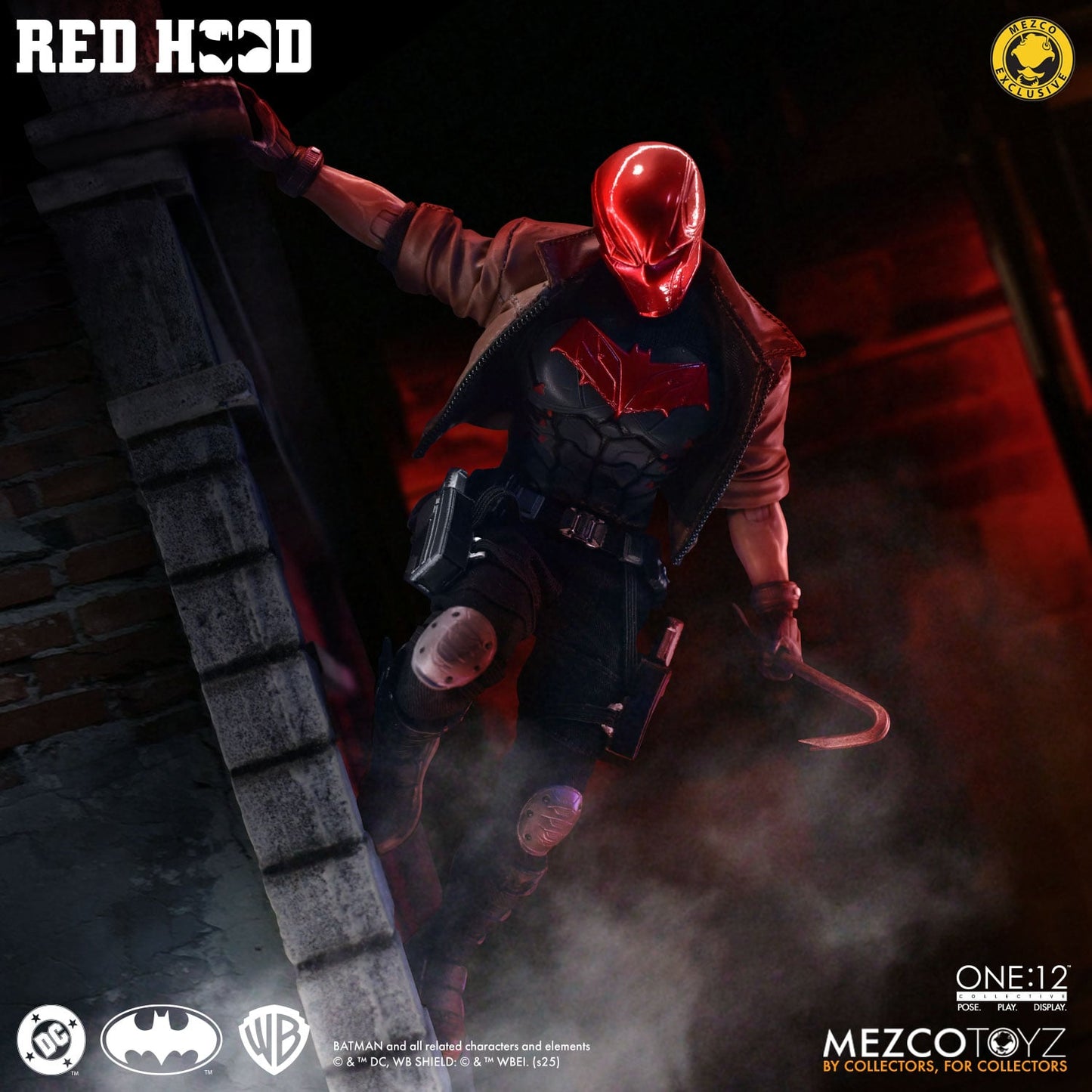 Mezco One 12 Collective Red Hood 1/12 scale DC Comics action figure with weapons and interchangeable heads
