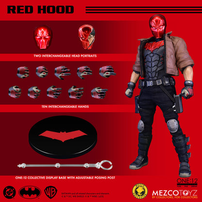 Mezco One 12 Collective Red Hood 1/12 scale DC Comics action figure Box content