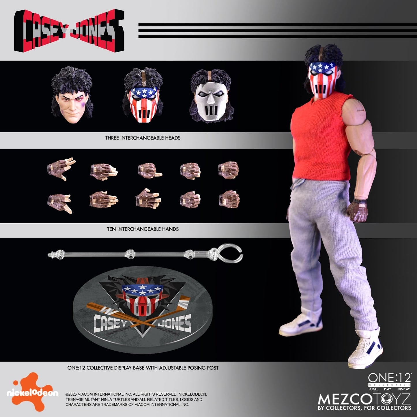 Mezco One:12 Collective Casey Jones 1/12 scale action figure Box content