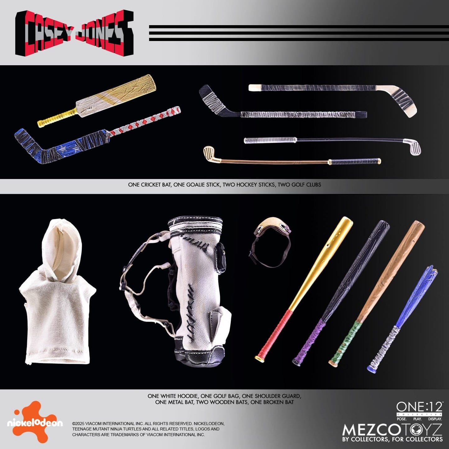 Mezco One:12 Collective Casey Jones 1/12 scale action figure Box content