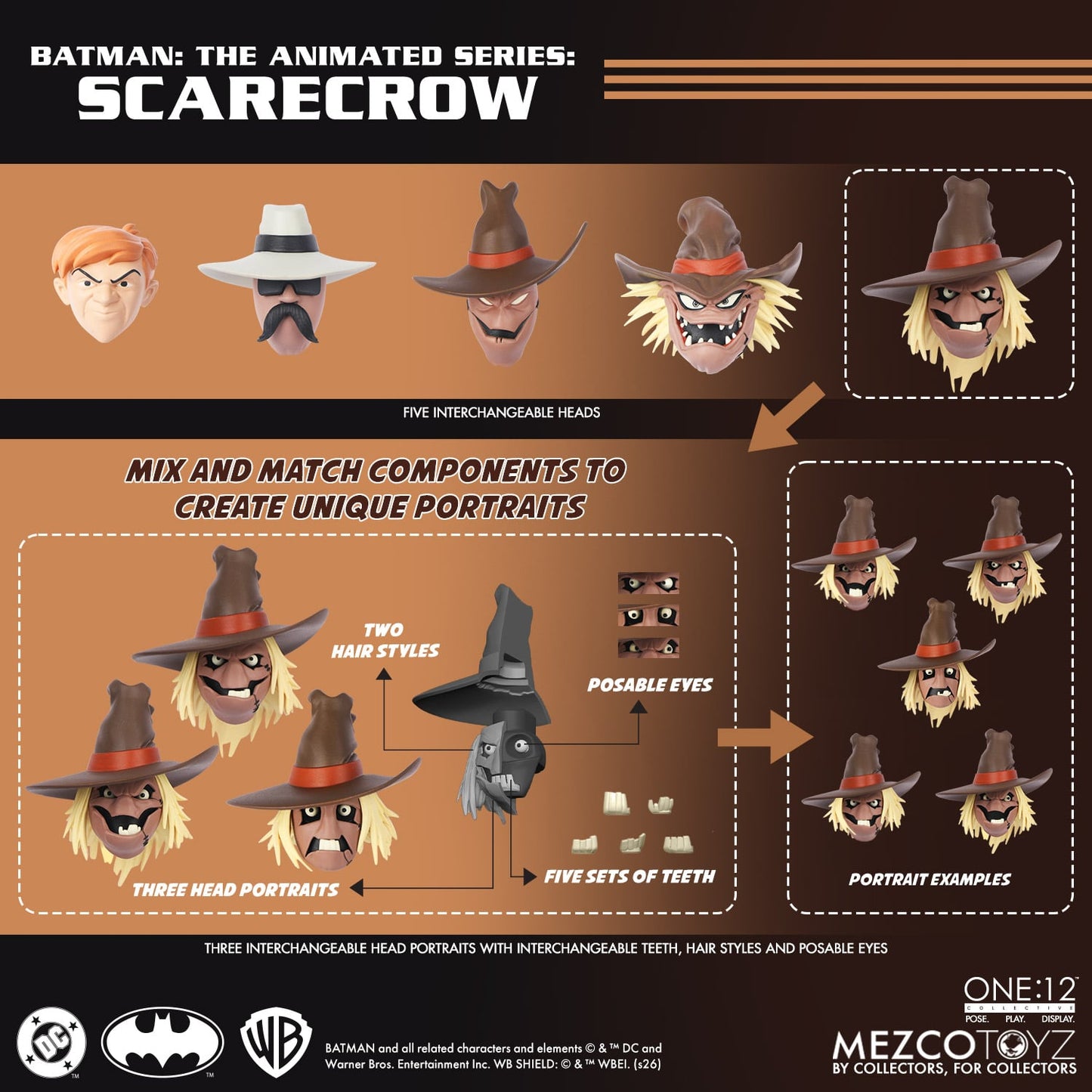 Mezco One 12 Collective Batman The Animated Series Scarecrow 1/12 Scale Action Figure Box content