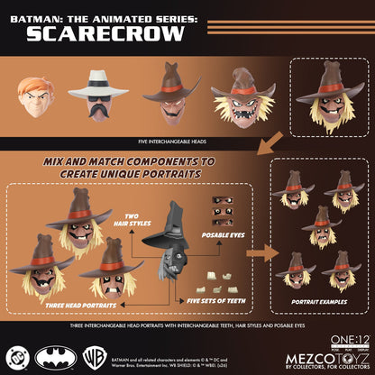 Mezco One 12 Collective Batman The Animated Series Scarecrow 1/12 Scale Action Figure Box content
