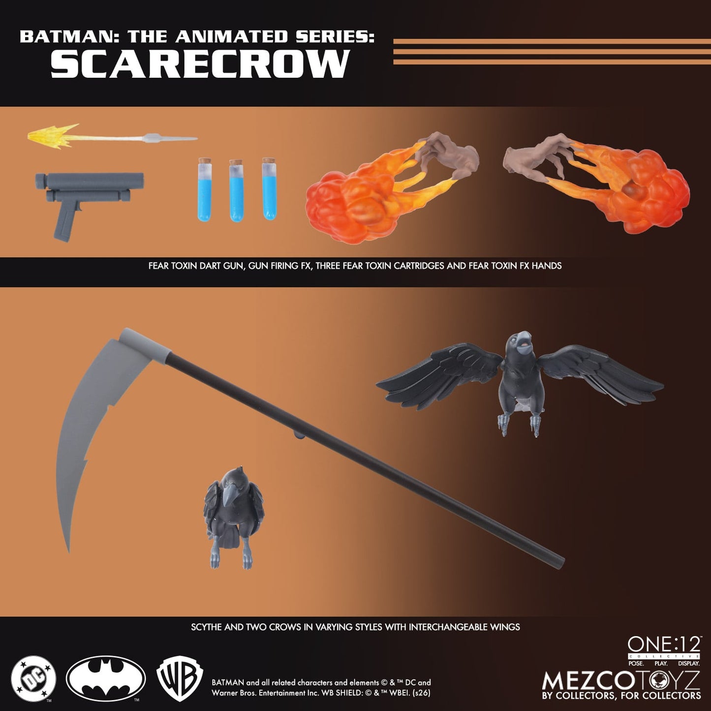Mezco One 12 Collective Batman The Animated Series Scarecrow 1/12 Scale Action Figure Box content