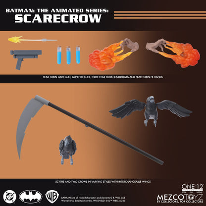 Mezco One 12 Collective Batman The Animated Series Scarecrow 1/12 Scale Action Figure Box content