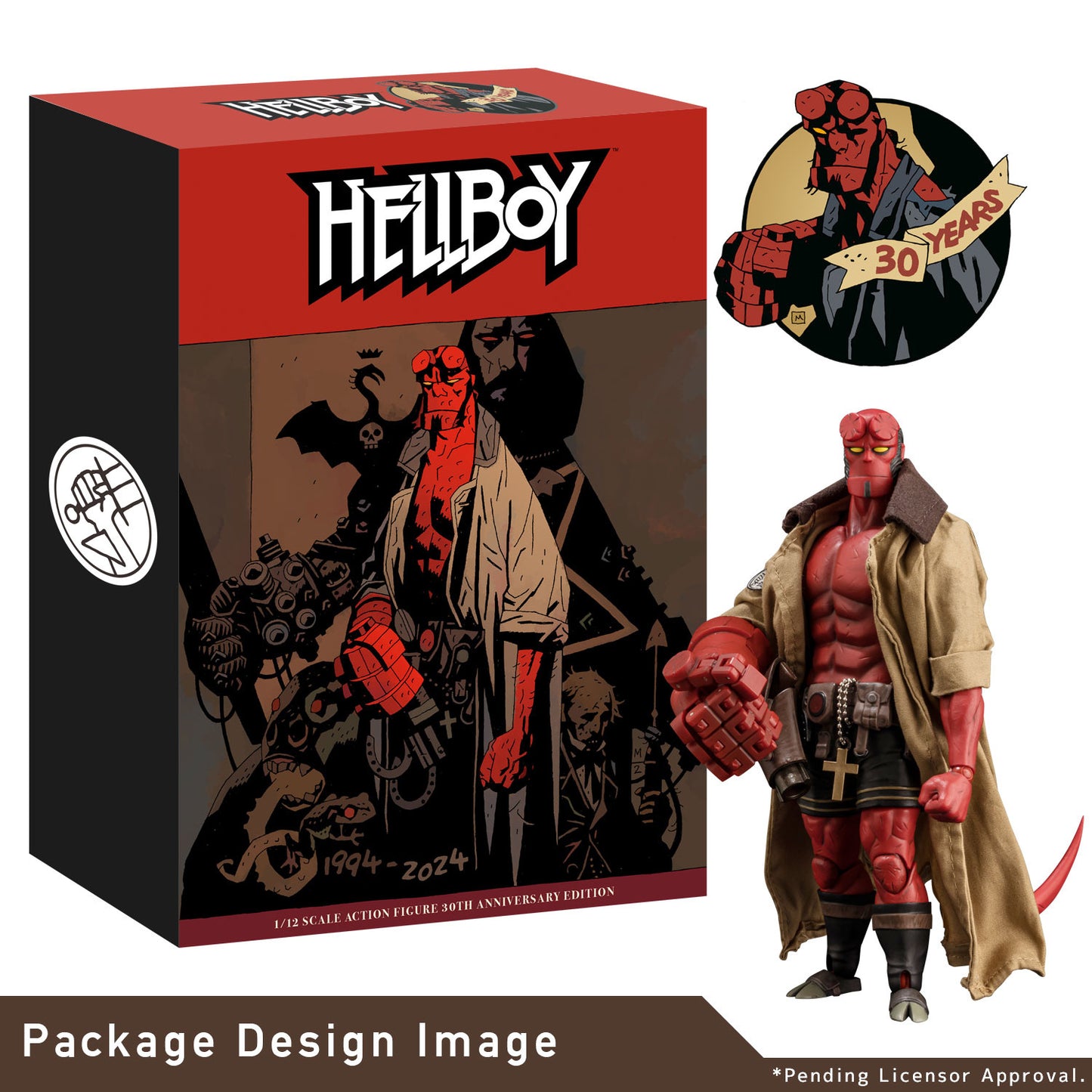 Hellboy 30th Anniversary Hellboy 1/12 Scale Action Figure 1000TOYS