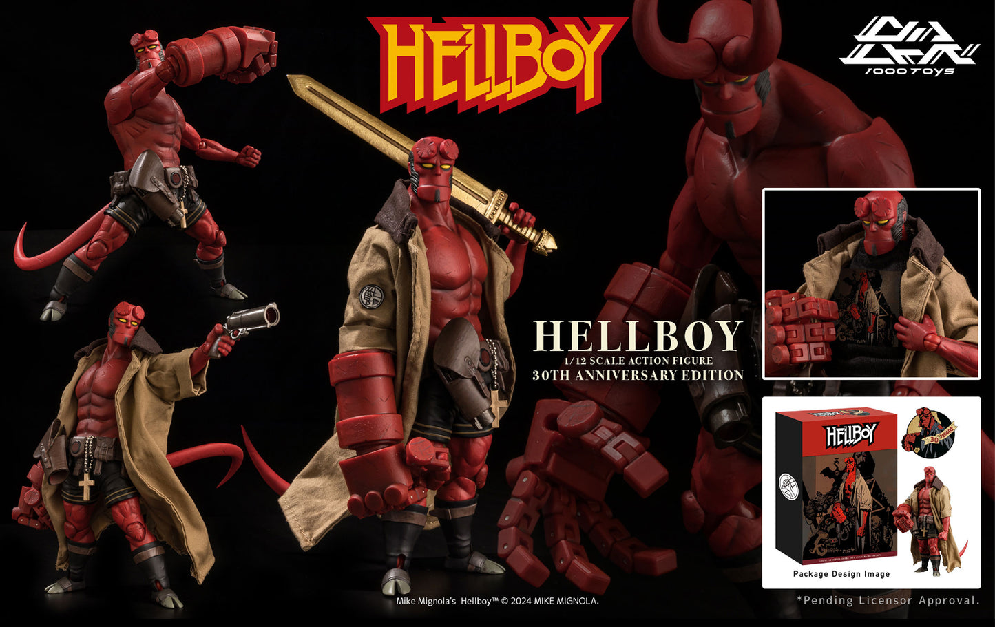 Hellboy 30th Anniversary Hellboy 1/12 Scale Action Figure 1000TOYS