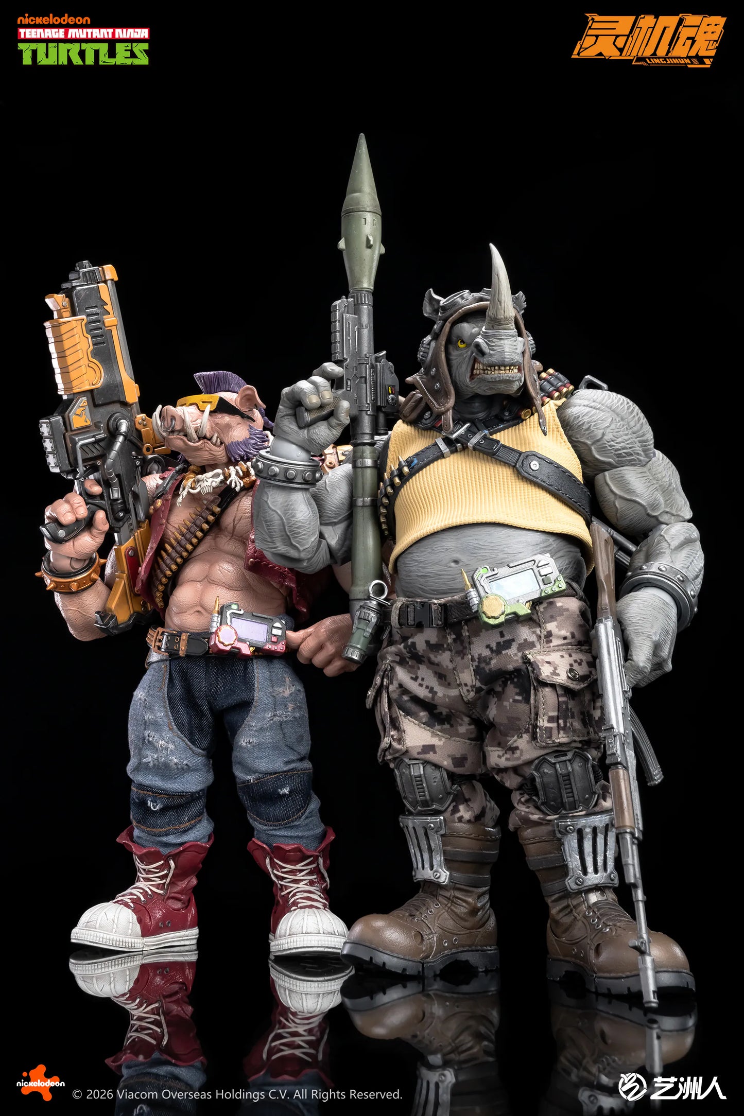 (Pre-order) LINGJIHUN 1/12 Action Figure – TMNT Rocksteady + Bebop