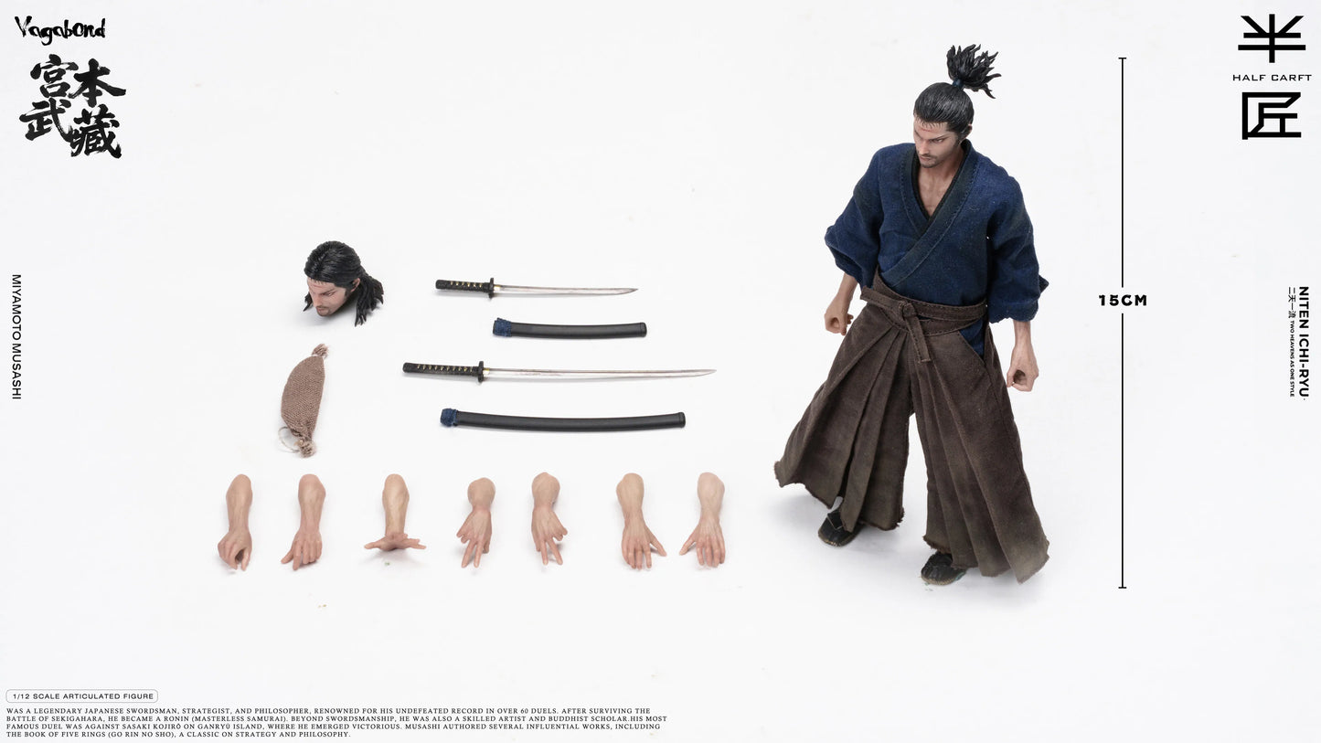 (Pre-order) Half Craft Studio Musashi Miyamoto (Vagabond)  1/12 Scale Action Figure