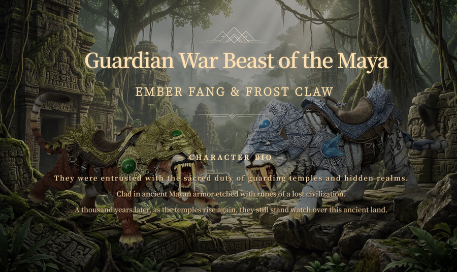 (Pre-order) FURY TOYS Beast Series Maya Temple Tiger Ember Fang / Frost Claw FT01/02/03/04 1/12 Action Figure