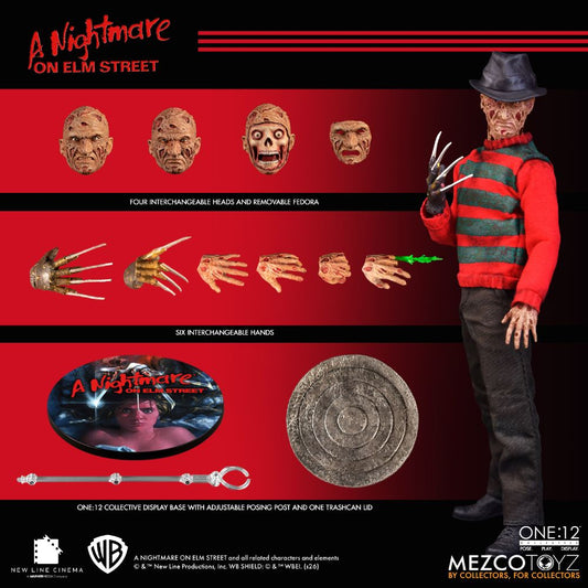 Mezco One:12 Freddy Krueger figure with interchangeable heads and accessories – SugoiCollectible NZ