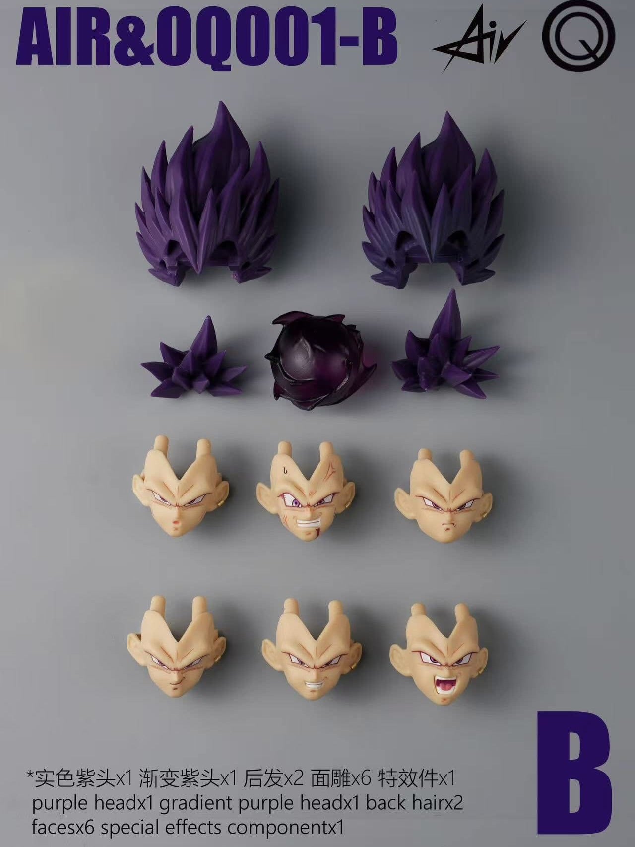 Air Studio Q001 Vegeta Ultra Ego Head Ki Effect Accessories Kit (Option A / B) – 1/12 Scale Accessories Set