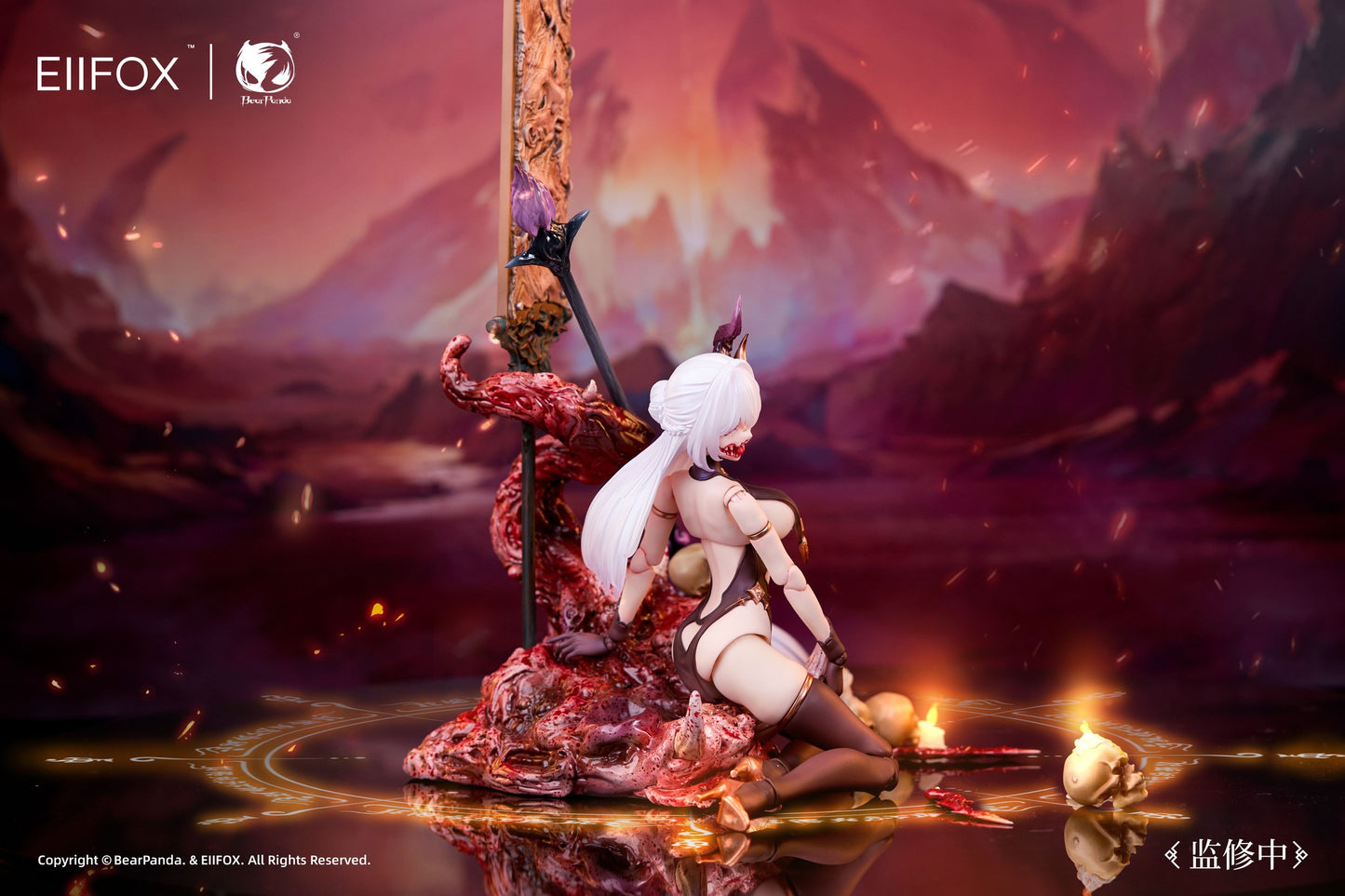 BearPanda 1/12 Ghost Series Painted Skin action figure with interchangeable faces, effect parts and blood pool platform post