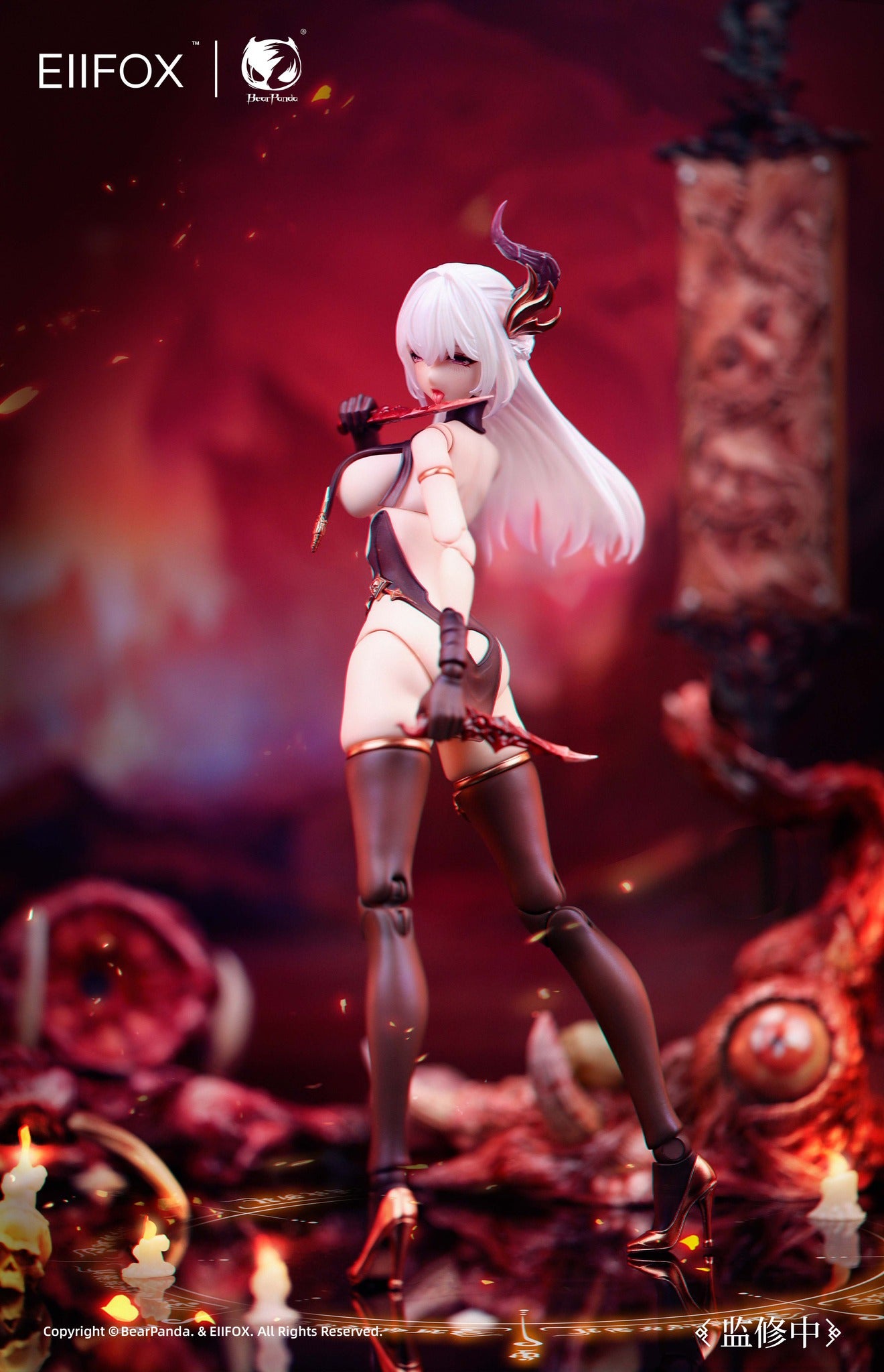 BearPanda 1/12 Ghost Series Painted Skin action figure with interchangeable faces, effect parts and blood pool platform post