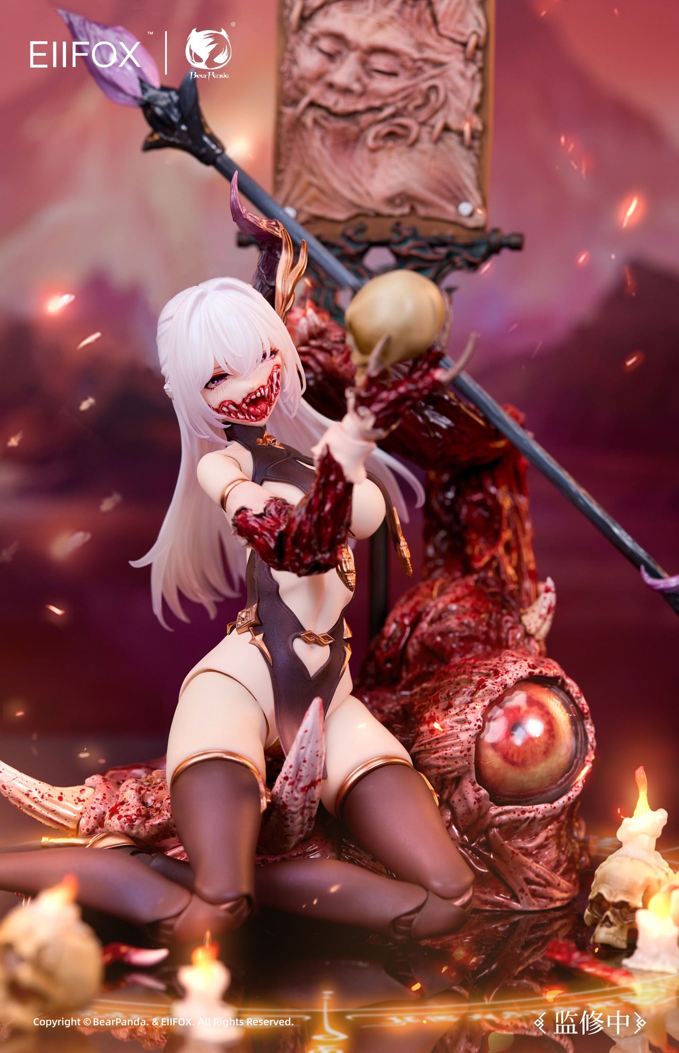 BearPanda 1/12 Ghost Series Painted Skin action figure with interchangeable faces, effect parts and blood pool platform post