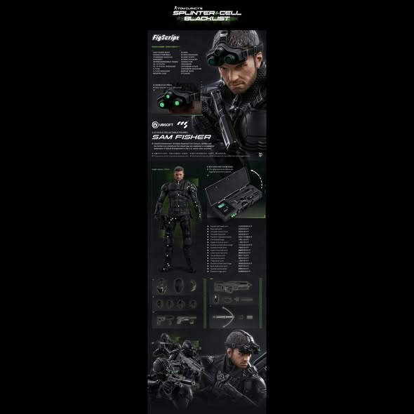 (Pre-order) CCSToys Splinter Cell: Blacklist FigScript Sam Fisher 1/12 Action Figure