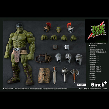 Hulk Gladiator GS01 1/12 scale action figure by 6inchplus Studio Box content – available in NZ & Australia