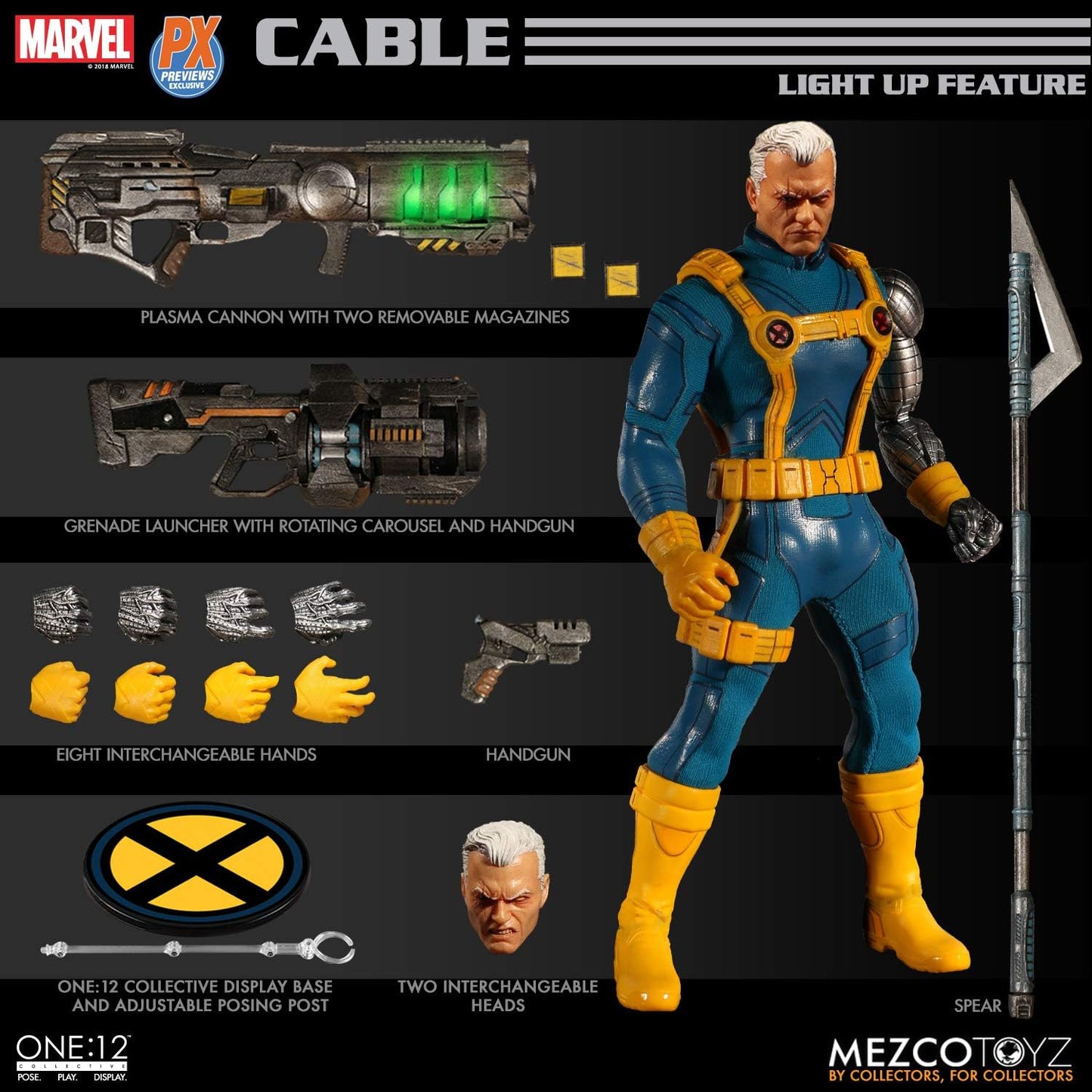 Mezco One: 12 Collective: Marvel Cable (X-Men Version) Action Figure