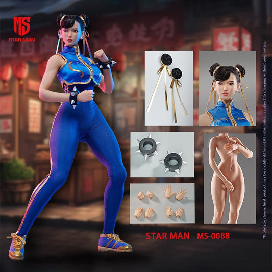 STAR Man MS-008B Street fighter Blue Chun li Version 1/6 Action Figure