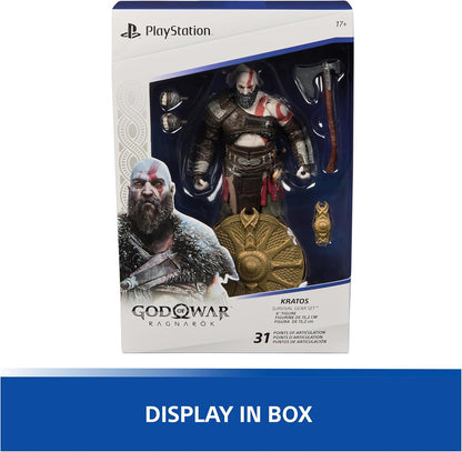 PlayStation God of War Ragnarök, 6” Kratos Action Figure with 5 Accessories