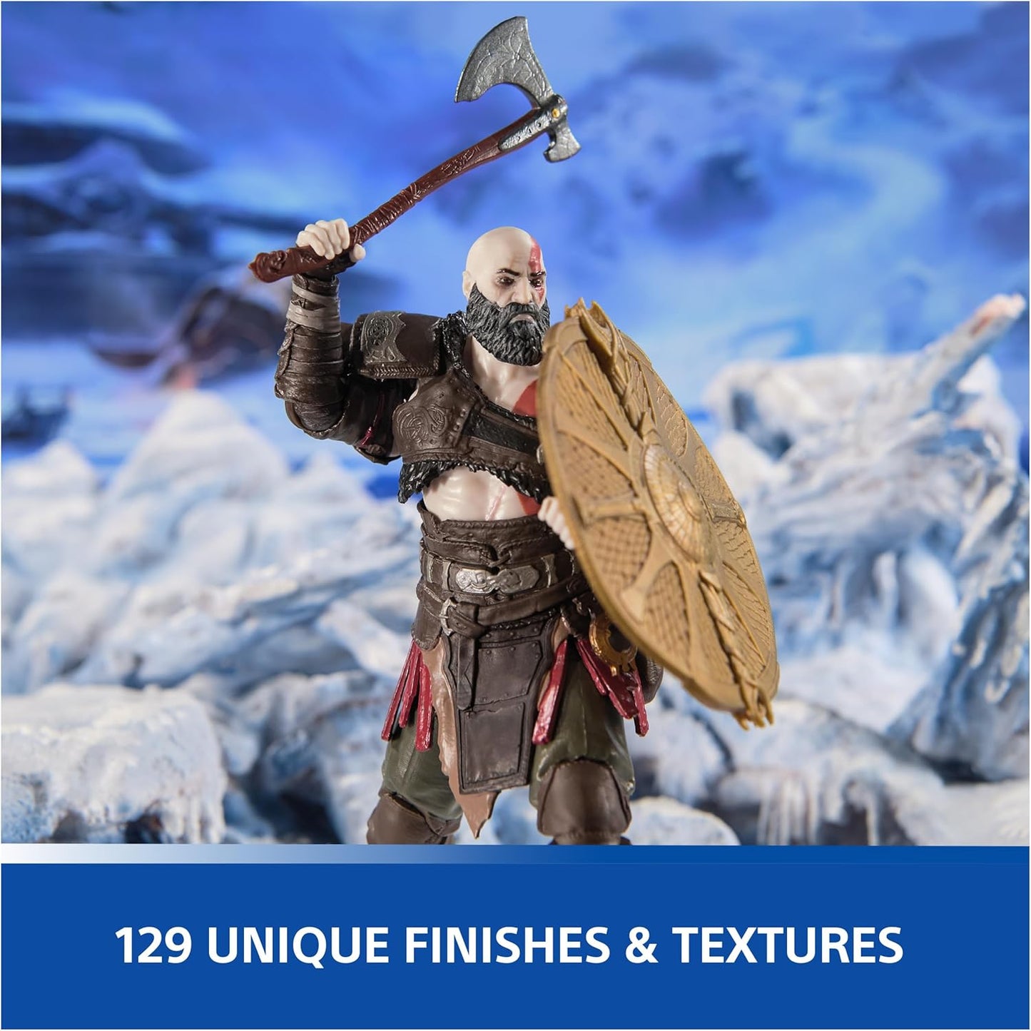 PlayStation God of War Ragnarök, 6” Kratos Action Figure with 5 Accessories