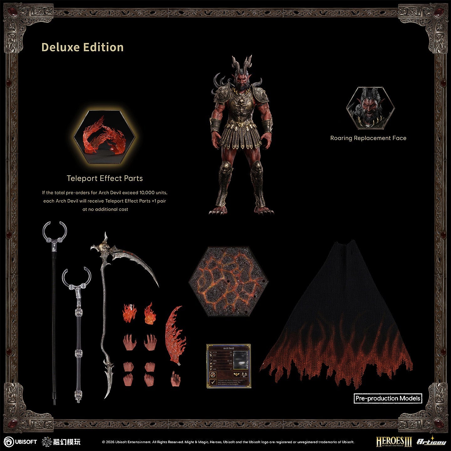 Fusion Fantasy Heroes of Might and Magic III Archdemon Deluxe Ver 1/12 Scale Action Figure Box Content