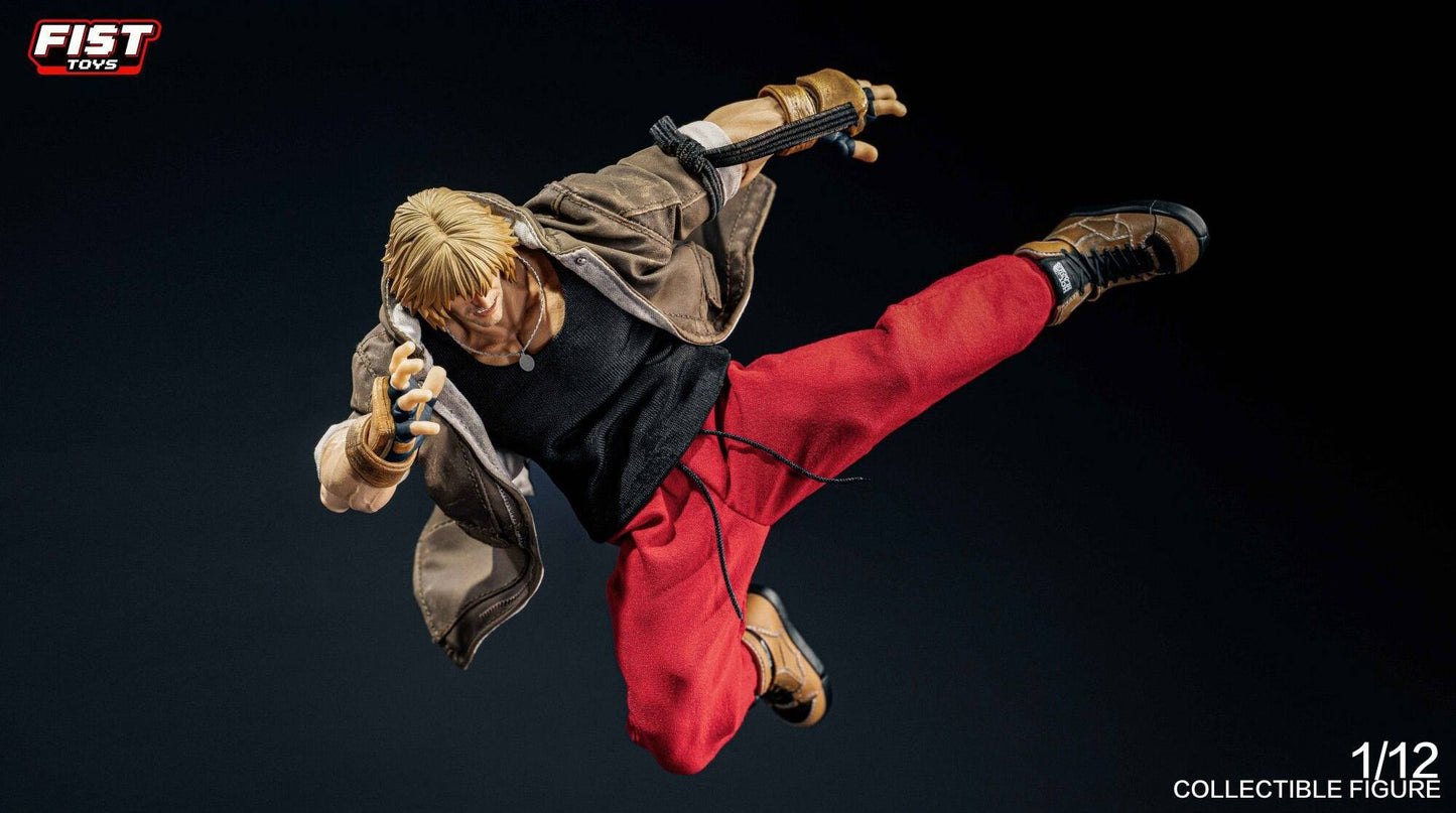 Fist Toys FIST-001 Boxer 1/12 scale action figure Street Fighter Ken inspired with fabric outfit and effect parts