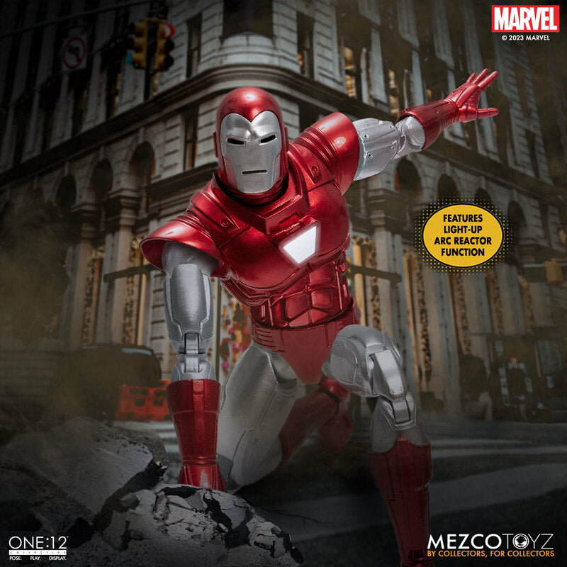 Mezco toys One:12 Collective Iron Man: Silver Centurion action figure