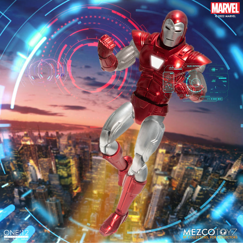 Mezco toys One:12 Collective Iron Man: Silver Centurion action figure