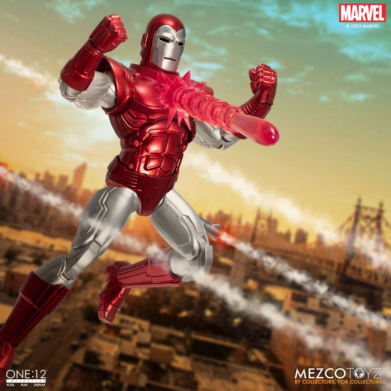 Mezco toys One:12 Collective Iron Man: Silver Centurion action figure