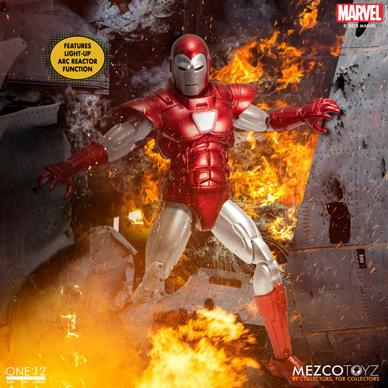 Mezco toys One:12 Collective Iron Man: Silver Centurion action figure