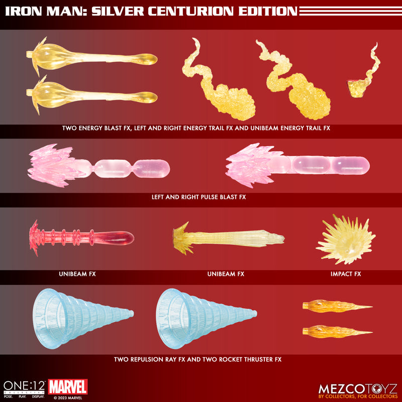 Mezco toys One:12 Collective Iron Man: Silver Centurion action figure